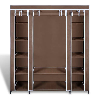 Stoffschrank mit Fächern und Stangen 45×150×176 cm Braun - Pazzar.ch