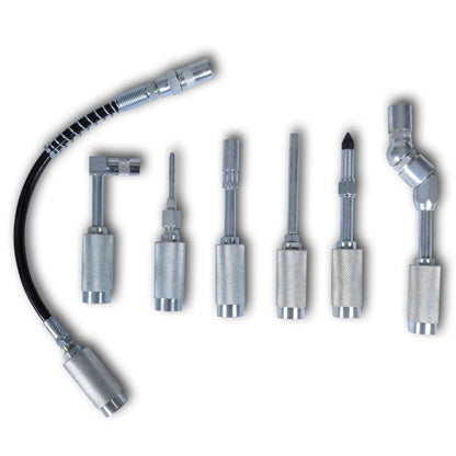 Adapter Fettpressen, 7 tlg. Set, Panzerschlauch - Pazzar.ch
