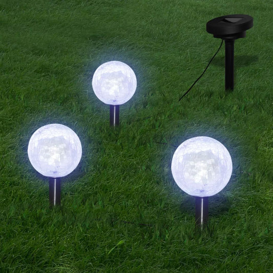Solarkugel 3 LED Gartenleuchten mit Erdspießen & Solarmodul - Pazzar.ch