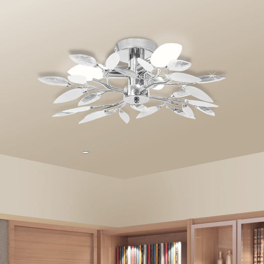 Deckenleuchte Weiße & Klare Acrylglas-Blätter 3 × E14-Lampen - Pazzar.ch