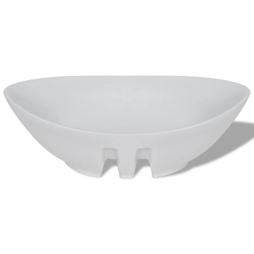 Keramik Waschbecken Keramikspülen Überlauf Oval 59 x 38,5 cm - Pazzar.ch
