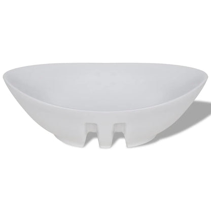 Keramik Waschbecken Keramikspülen Überlauf Oval 59 x 38,5 cm - Pazzar.ch