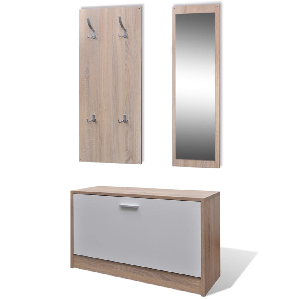 Garderoben Flur 3-in-1 Schuhschrank Schuhkipper Spiegel - Pazzar.ch