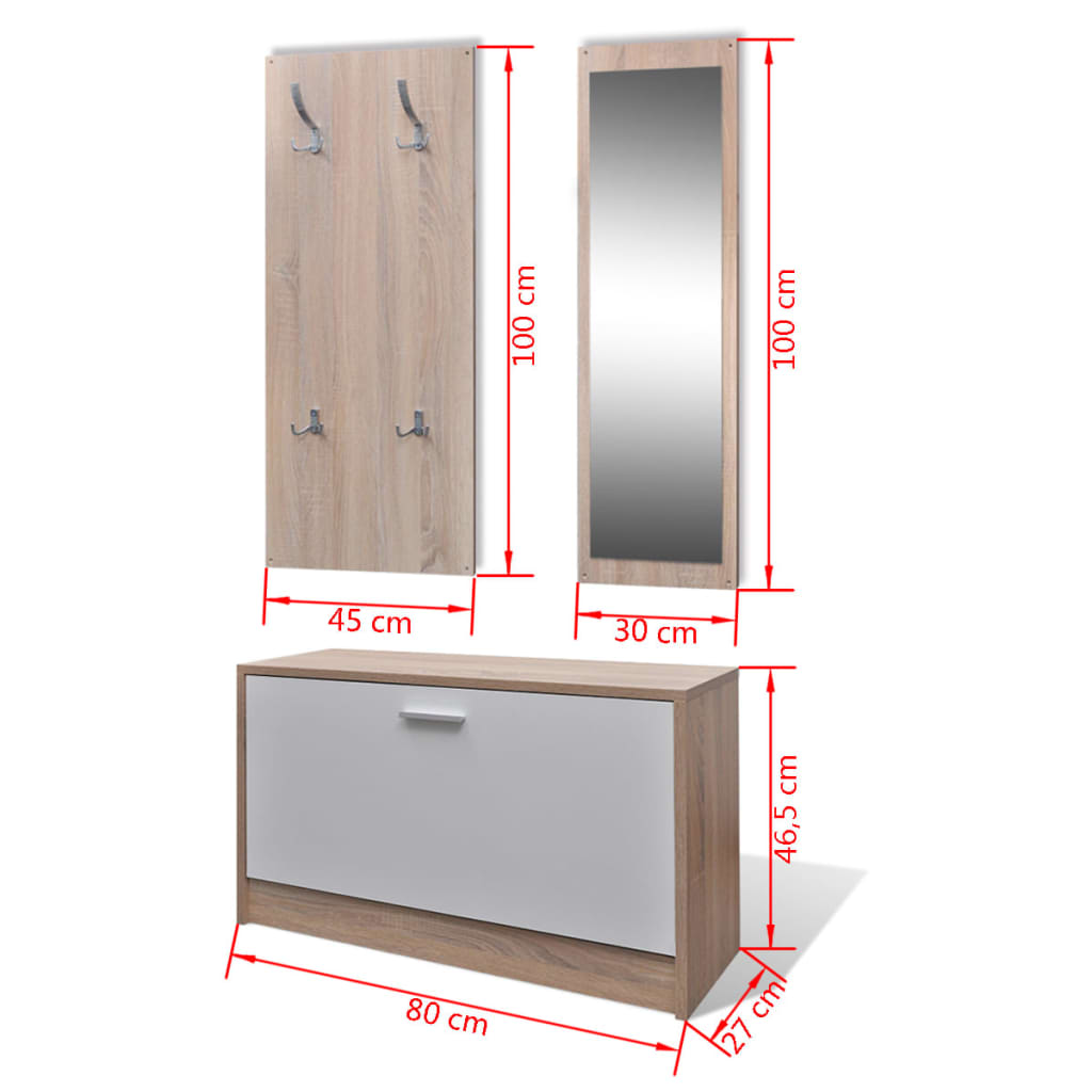 Garderoben Flur 3-in-1 Schuhschrank Schuhkipper Spiegel - Pazzar.ch