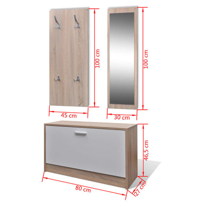 Garderoben Flur 3-in-1 Schuhschrank Schuhkipper Spiegel - Pazzar.ch