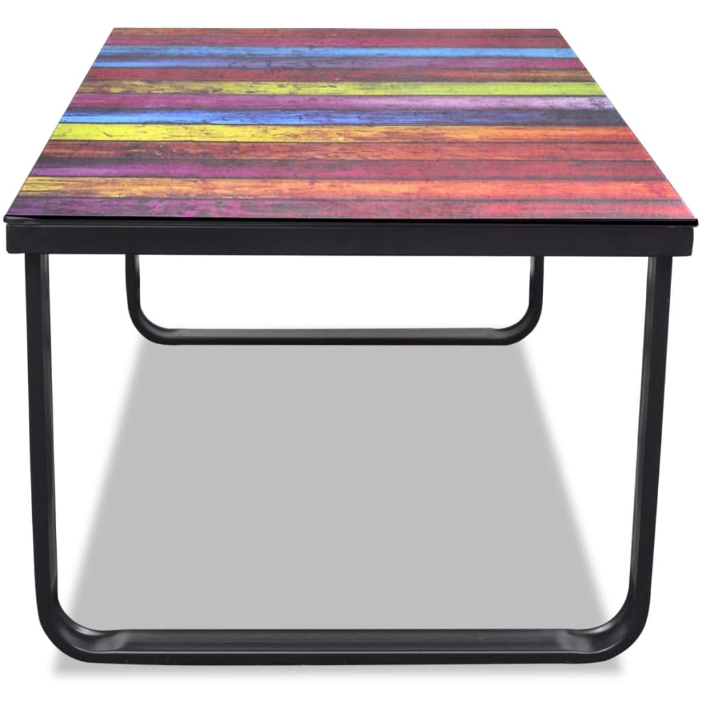 Couchtisch mit Regenbogen-Motiv Glasplatte - Pazzar.ch