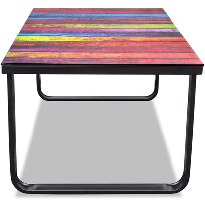 Couchtisch mit Regenbogen-Motiv Glasplatte - Pazzar.ch