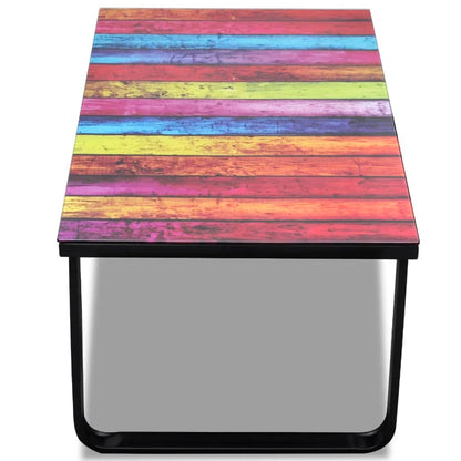 Couchtisch mit Regenbogen-Motiv Glasplatte - Pazzar.ch