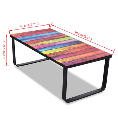 Couchtisch mit Regenbogen-Motiv Glasplatte - Pazzar.ch