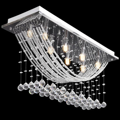 Weiße Deckenlampe mit funkelnden Glasperlen 8 x G9 29 cm - Pazzar.ch