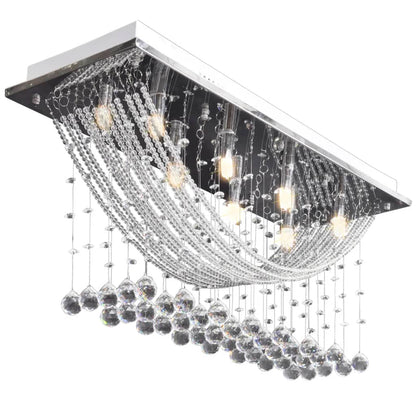 Weiße Deckenlampe mit funkelnden Glasperlen 8 x G9 29 cm - Pazzar.ch