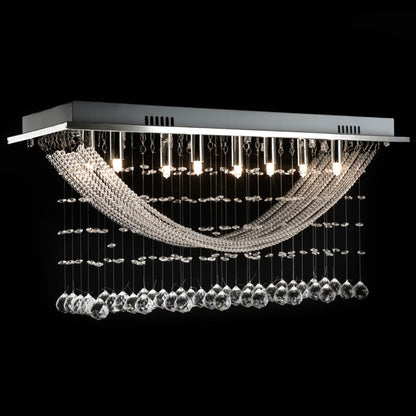Weiße Deckenlampe mit funkelnden Glasperlen 8 x G9 29 cm - Pazzar.ch