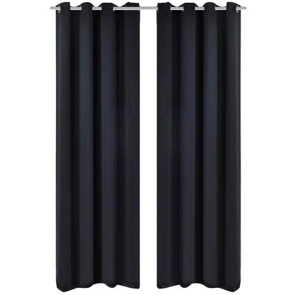 Verdunkelungs-Vorhänge mit Metallringen 135 x 245 cm Schwarz blackout - Pazzar.ch