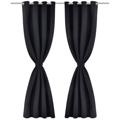 Verdunkelungs-Vorhänge mit Metallringen 135 x 245 cm Schwarz blackout - Pazzar.ch
