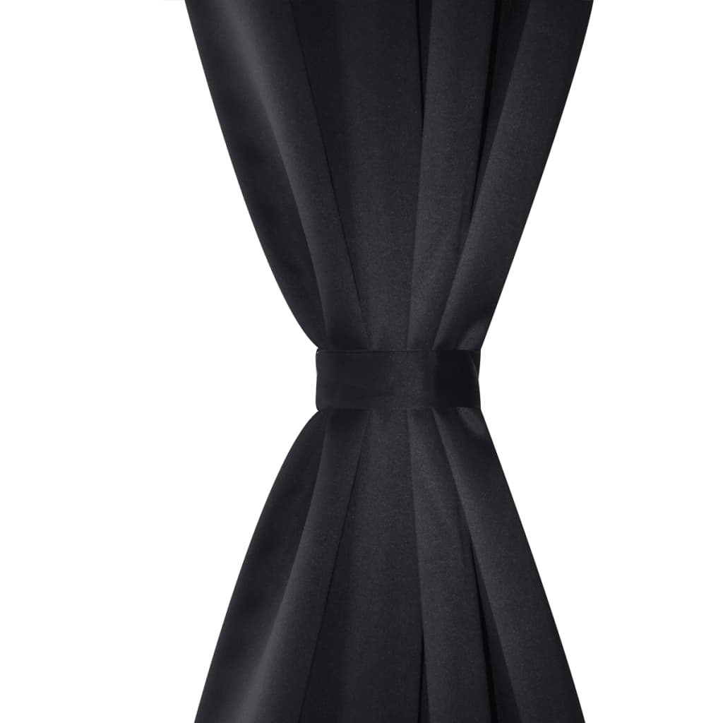 Verdunkelungs-Vorhänge mit Metallringen 135 x 245 cm Schwarz blackout - Pazzar.ch