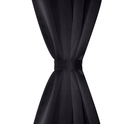 Verdunkelungs-Vorhänge mit Metallringen 135 x 245 cm Schwarz blackout - Pazzar.ch