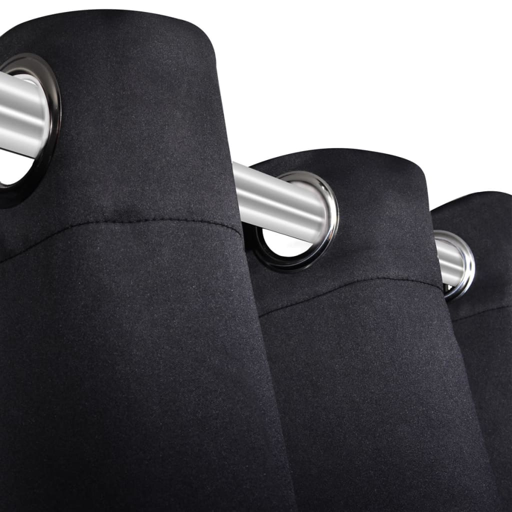 Verdunkelungs-Vorhänge mit Metallringen 135 x 245 cm Schwarz blackout - Pazzar.ch