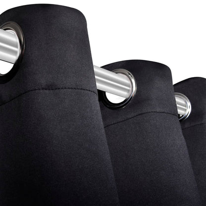 Verdunkelungs-Vorhänge mit Metallringen 135 x 245 cm Schwarz blackout - Pazzar.ch