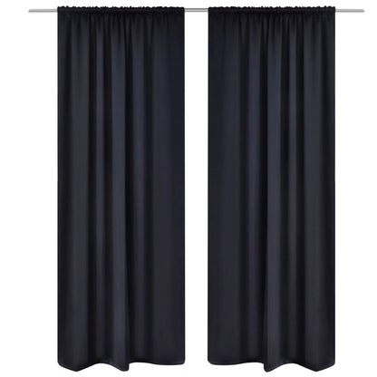 Verdunkelungs-Vorhänge mit Schlaufen 135 x 245 cm Schwarz blackout - Pazzar.ch