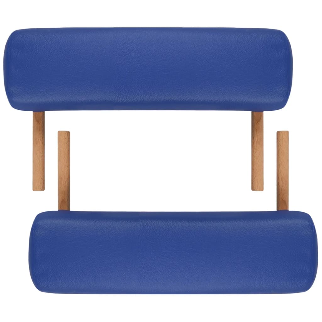 Massageliege Klappbar 2-Zonen mit Holzgestell Blau - Pazzar.ch