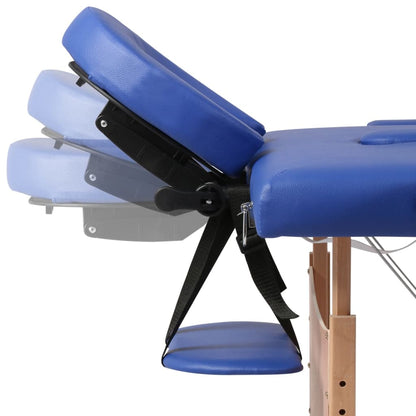 Massageliege Klappbar 2-Zonen mit Holzgestell Blau - Pazzar.ch