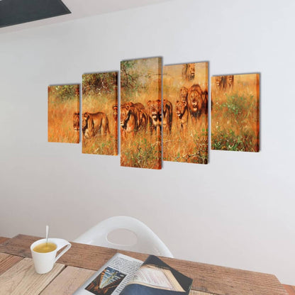 Bilder Dekoration Set Löwen 100 x 50 cm - Pazzar.ch