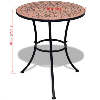 Bistrotisch Terracotta-Rot 60 cm Mosaik - Pazzar.ch