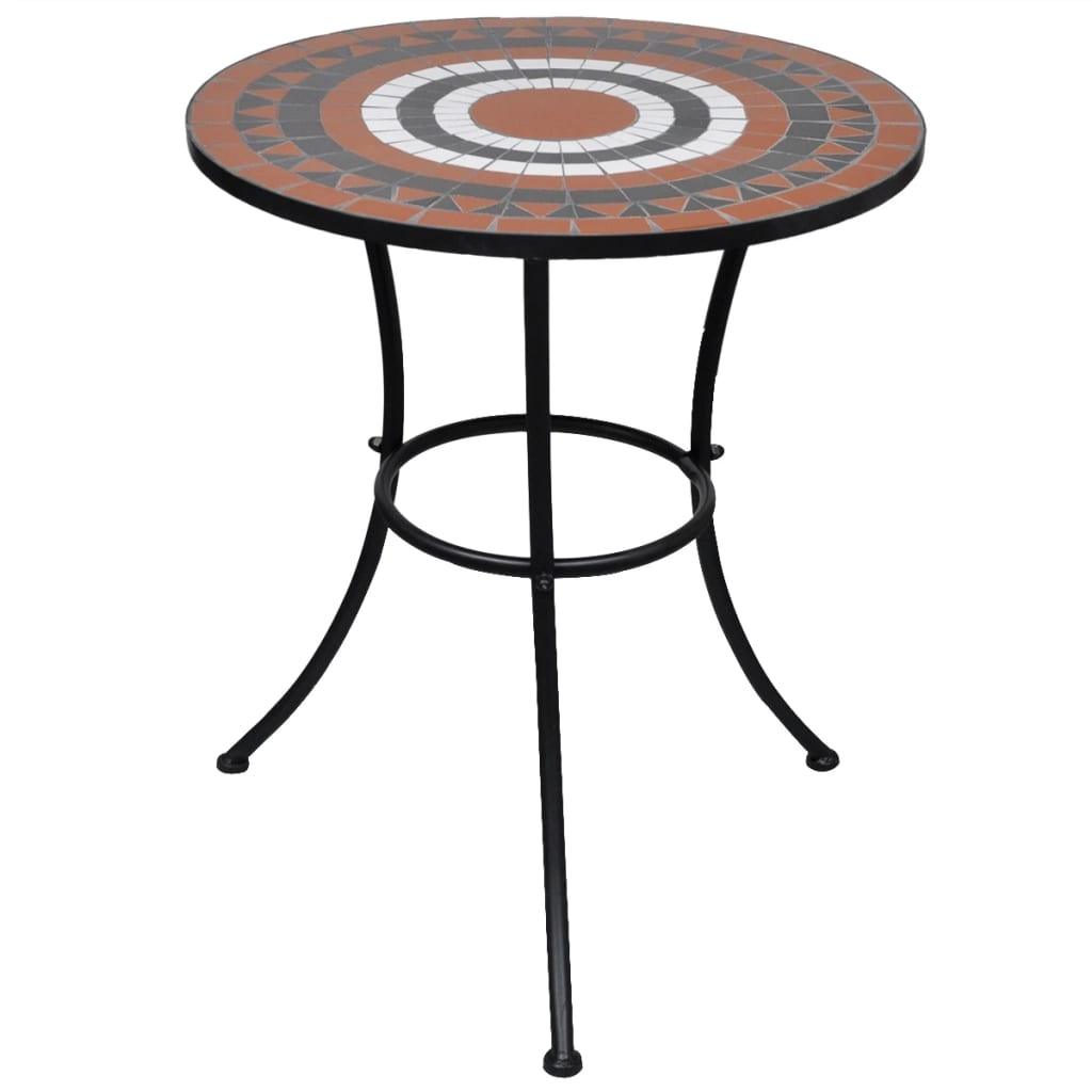 Bistrotisch Terracotta-Rot und Weiß 60 cm Mosaik - Pazzar.ch