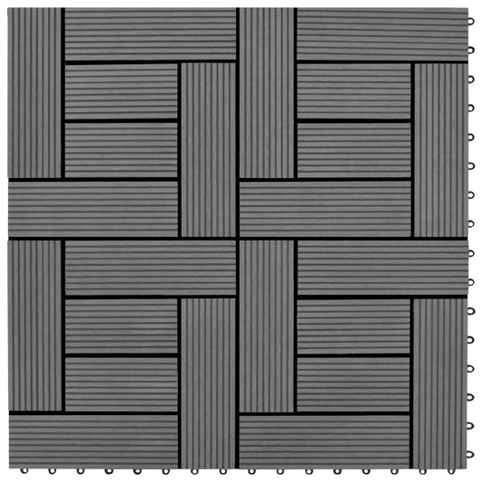 Graue Terrassenfliesen 11 Stk. 30 x 30 cm WPC 1 qm - Pazzar.ch