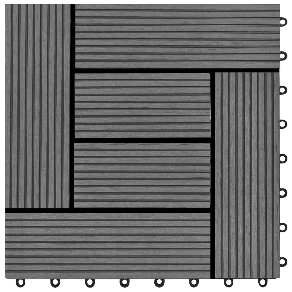 Graue Terrassenfliesen 11 Stk. 30 x 30 cm WPC 1 qm - Pazzar.ch