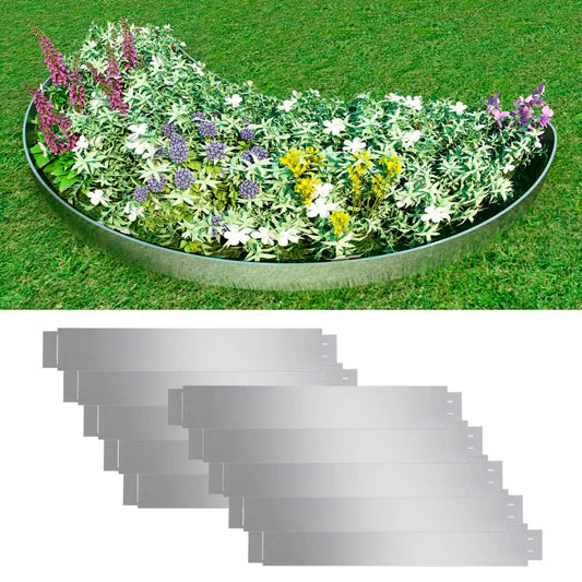 Flexible Rasenkante 10-er Set Verzinkter Stahl 100x14 cm - Pazzar.ch