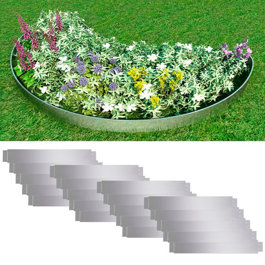 Flexible Rasenkante 20-er Set Verzinkter Stahl 100x14 cm - Pazzar.ch