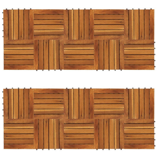 Terrassenfliesen 20 Stk. Vertikales Muster 30x30 cm Akazienholz - Pazzar.ch
