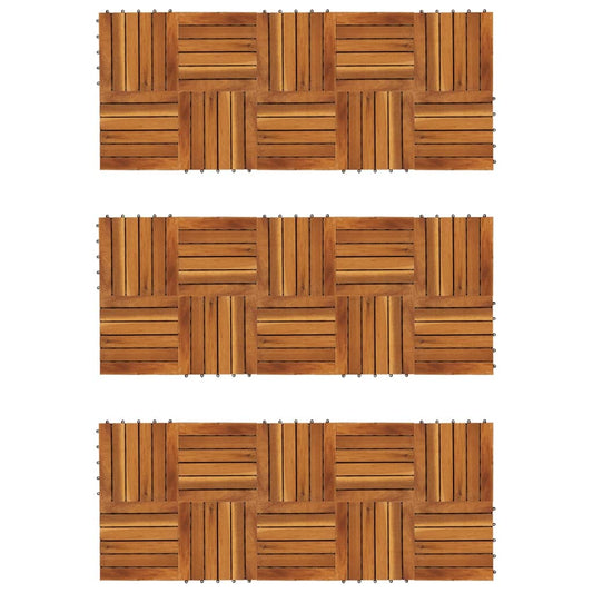 Terrassenfliesen 30 Stk. Vertikales Muster 30x30 cm Akazienholz - Pazzar.ch
