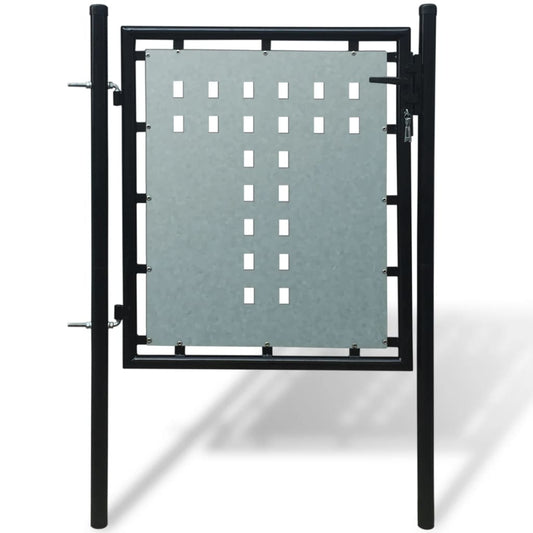 Zauntor (Einzeltor) Schwarz 100x125 cm - Pazzar.ch