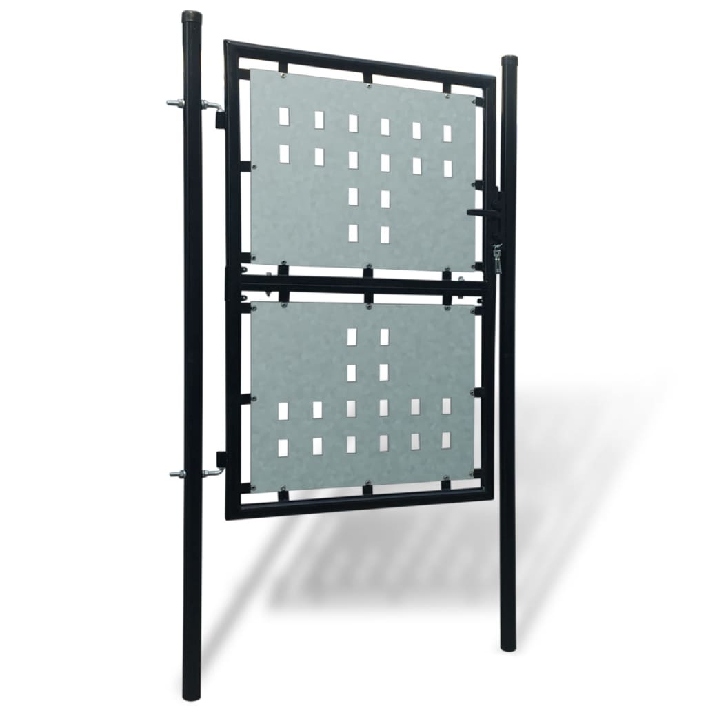 Zauntor (Einzeltor) Schwarz 100x250 cm - Pazzar.ch
