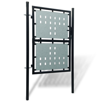 Zauntor (Einzeltor) Schwarz 100x250 cm - Pazzar.ch
