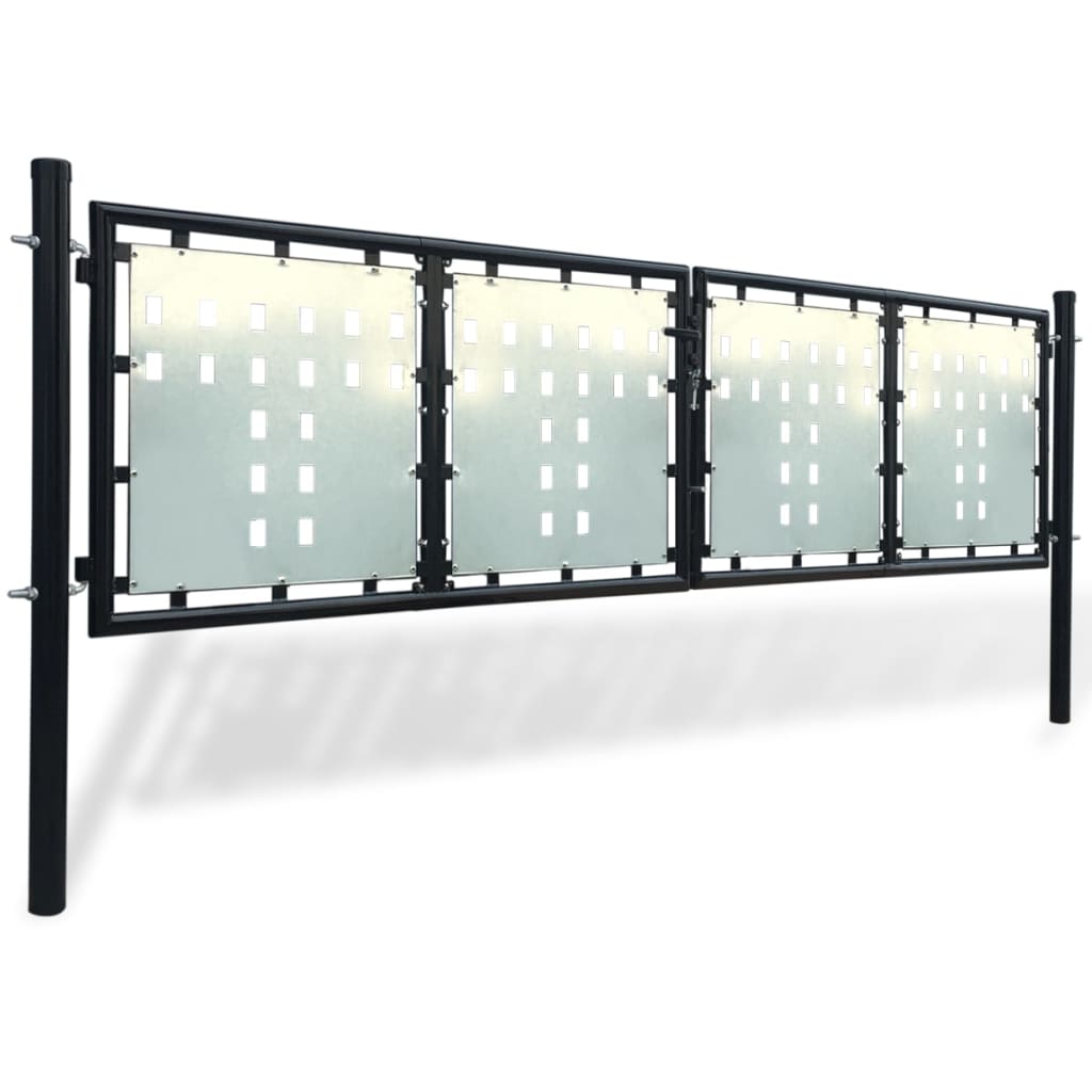 Zauntor (Einzeltor) Schwarz 300x125 cm - Pazzar.ch