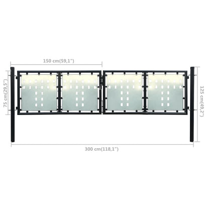 Zauntor (Einzeltor) Schwarz 300x125 cm - Pazzar.ch