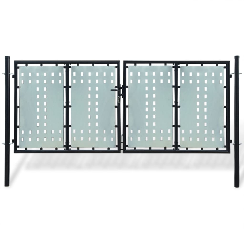 Zauntor (Einzeltor) Schwarz 300x175 cm - Pazzar.ch