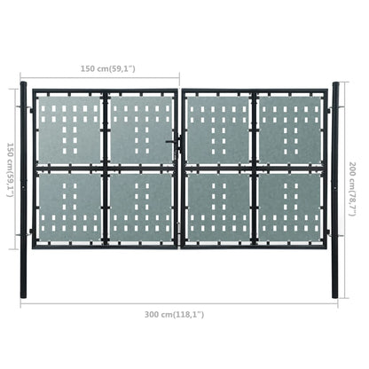 Zauntor (Einzeltor) Schwarz 300x200 cm - Pazzar.ch