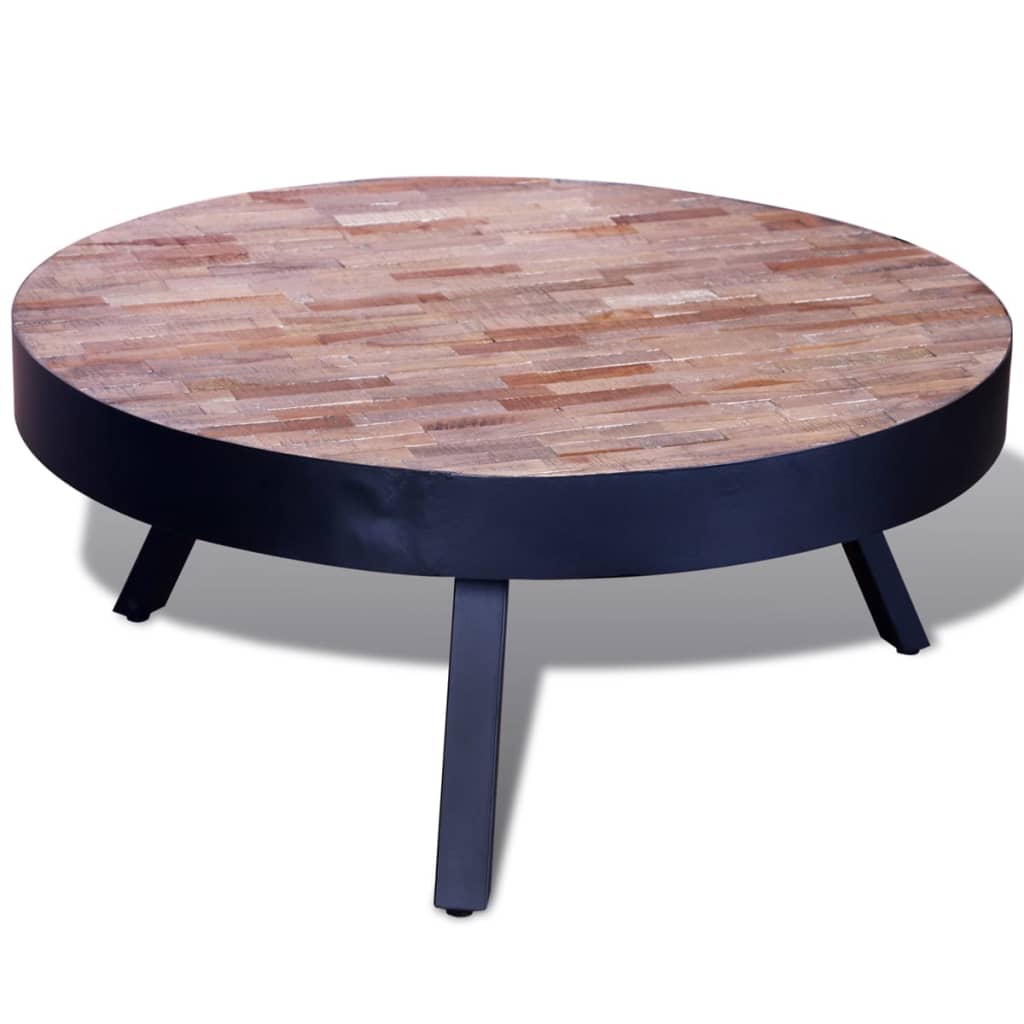 Couchtisch Rund Altholz Teak - Pazzar.ch