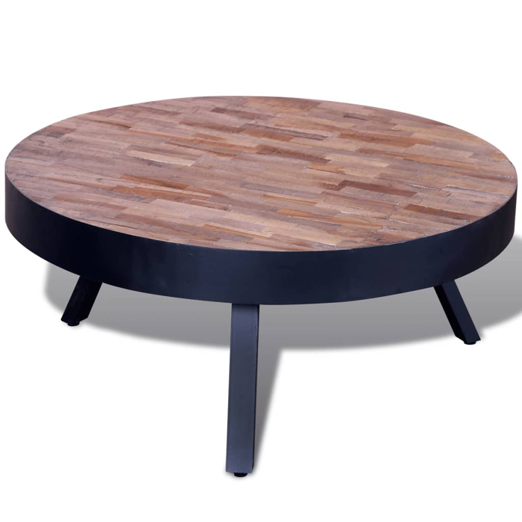Couchtisch Rund Altholz Teak - Pazzar.ch