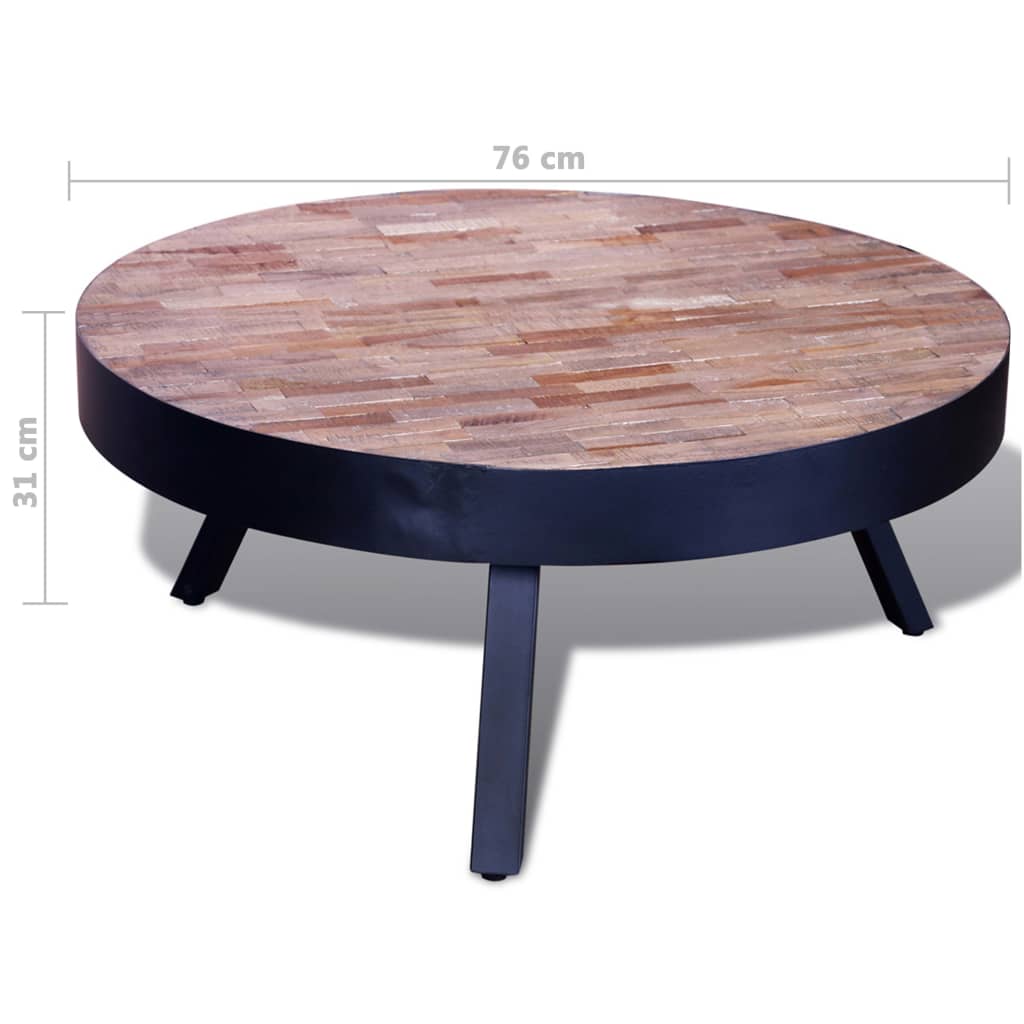 Couchtisch Rund Altholz Teak - Pazzar.ch