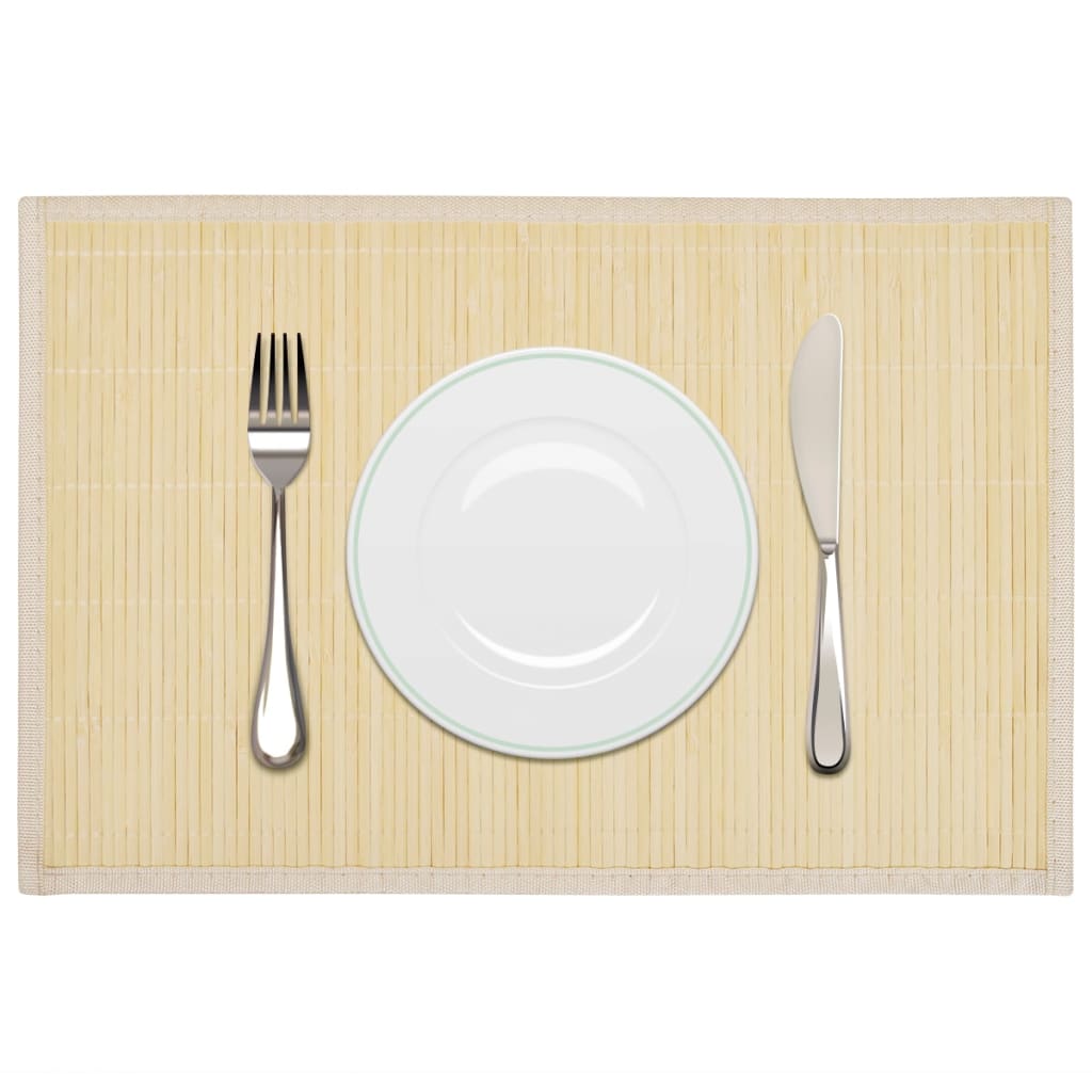 6 Bambus-Platzdeckchen 30 x 45 cm Natur - Pazzar.ch