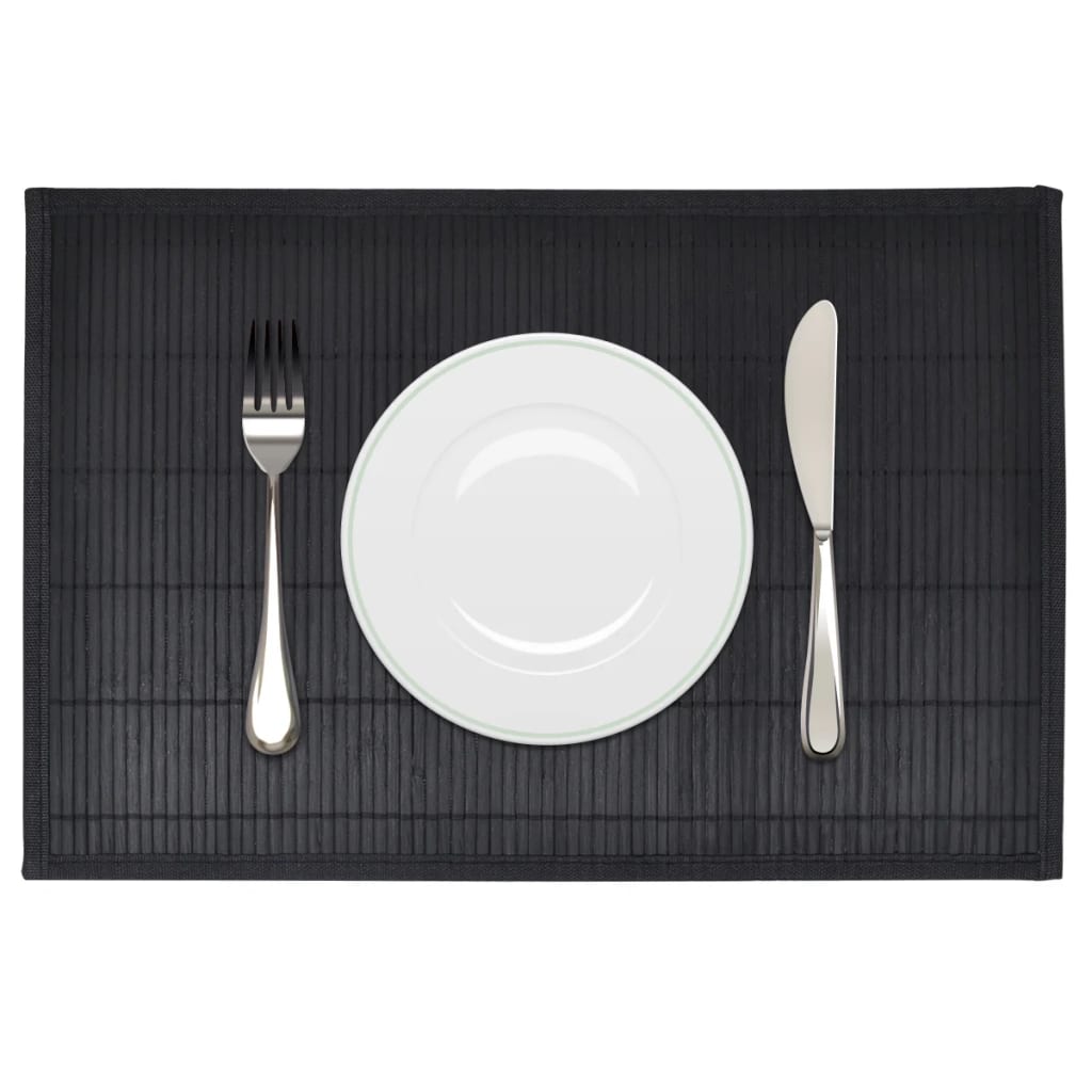 6 Bambus-Platzdeckchen 30 x 45 cm Schwarz - Pazzar.ch