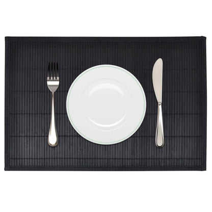 6 Bambus-Platzdeckchen 30 x 45 cm Schwarz - Pazzar.ch