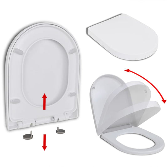 Toilettensitz mit Absenkautomatik und Quick-Release Weiß Eckig - Pazzar.ch