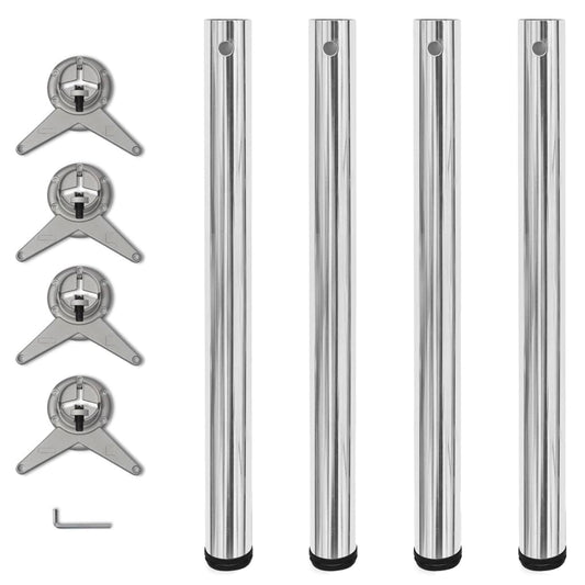 4x höhenverstellbares Tischbein Tischbeine Chrom 710 mm - Pazzar.ch