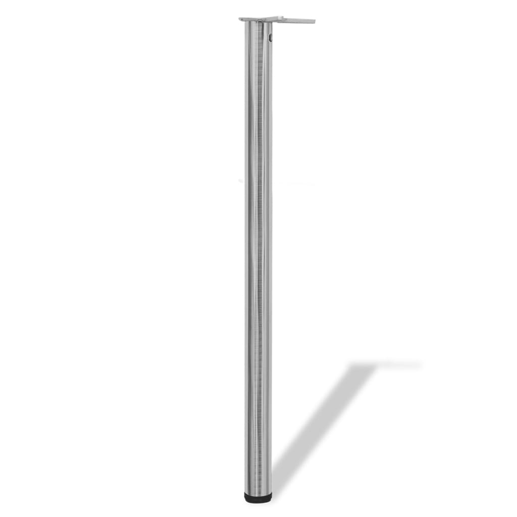 4x höhenverstellbares Tischbein Nickel gebürstet 1100 mm - Pazzar.ch